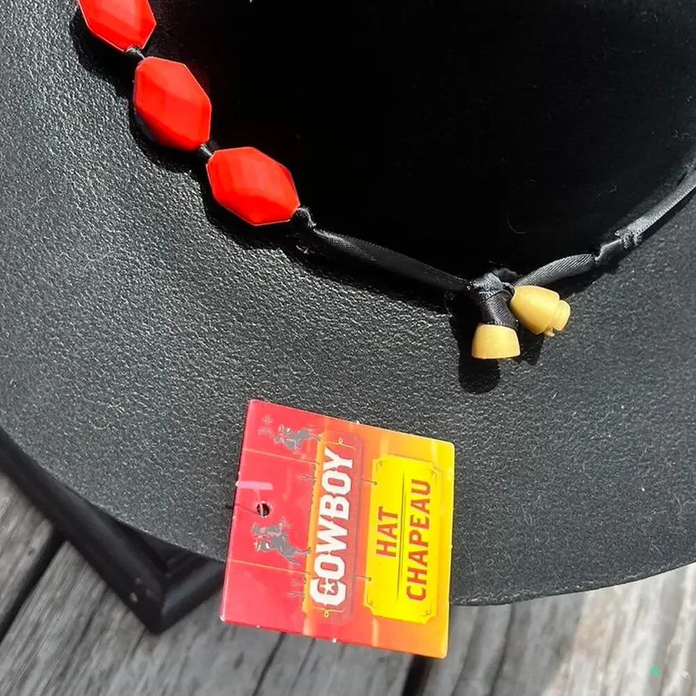 Black red cowboy hat